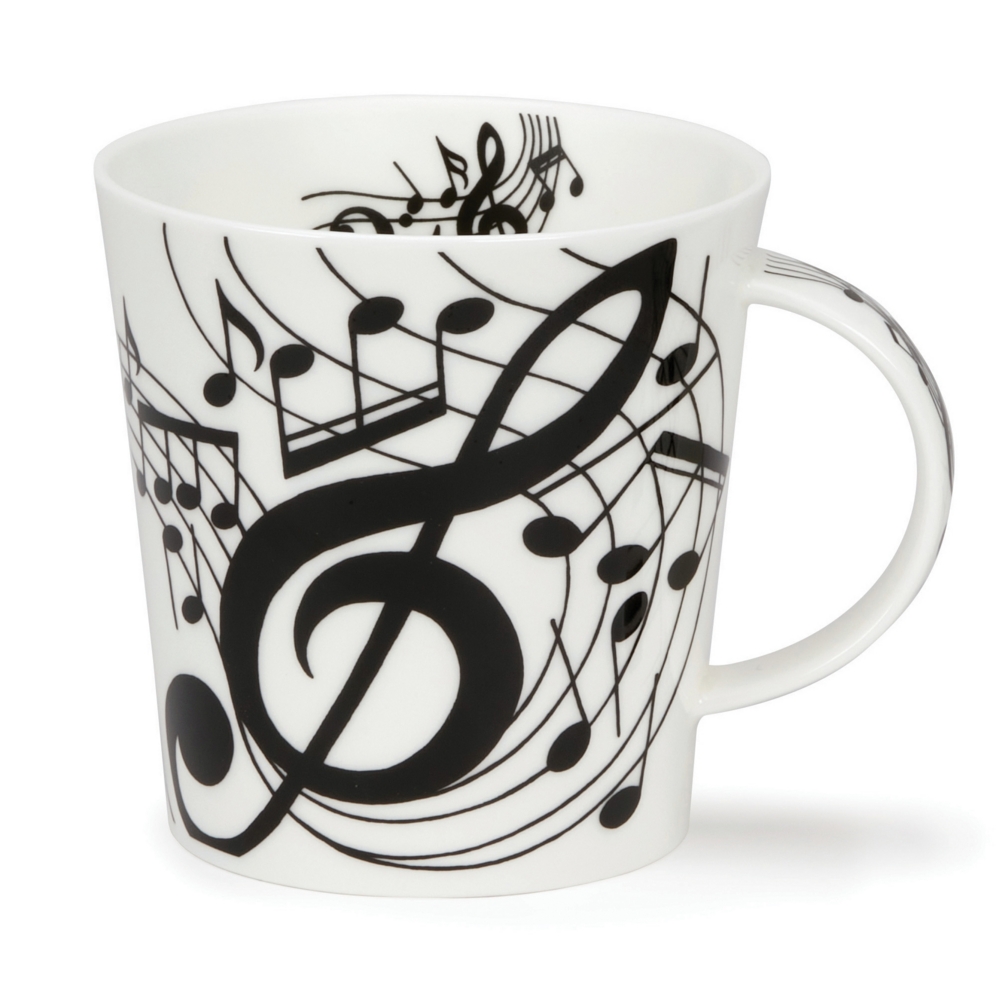 Dunoon Cairngorm Ebony Becher 4.8 dl mit elegantem Schwarz-Weiss-Dekor von Caroline Dadd