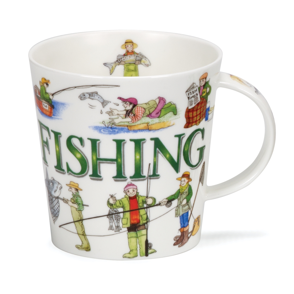 Dunoon Cairngorm Sporting Antics Fishing Becher 4.8 dl mit humorvollem Angelmotiv von Cherry Denman
