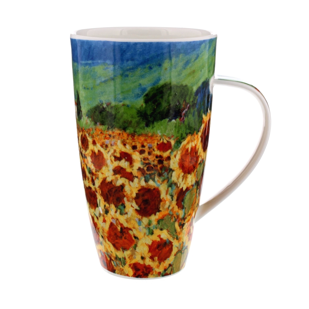 Dunoon Henley Becher Paysage Sunflower aus Fine Bone China Porzellan mit Blumenmotiv 6dl