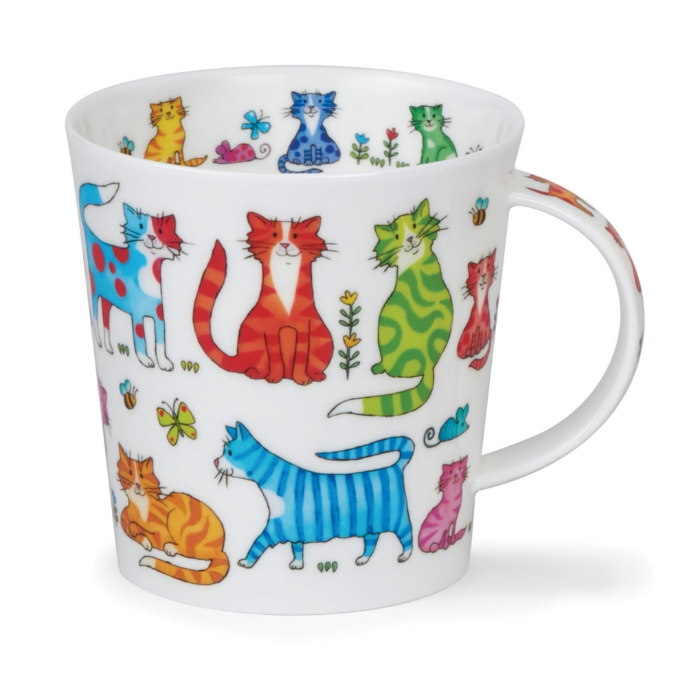 Dunoon Cairngorm Colourful Crew Cat Becher 4.8 dl mit farbenfrohem Katzenmotiv von Kate Mawdsley
