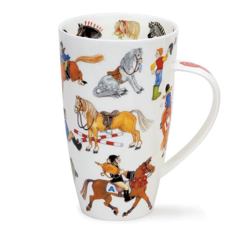 Dunoon Henley Becher Horseplay aus Fine Bone China Porzellan mit Pferdemotiv 6dl