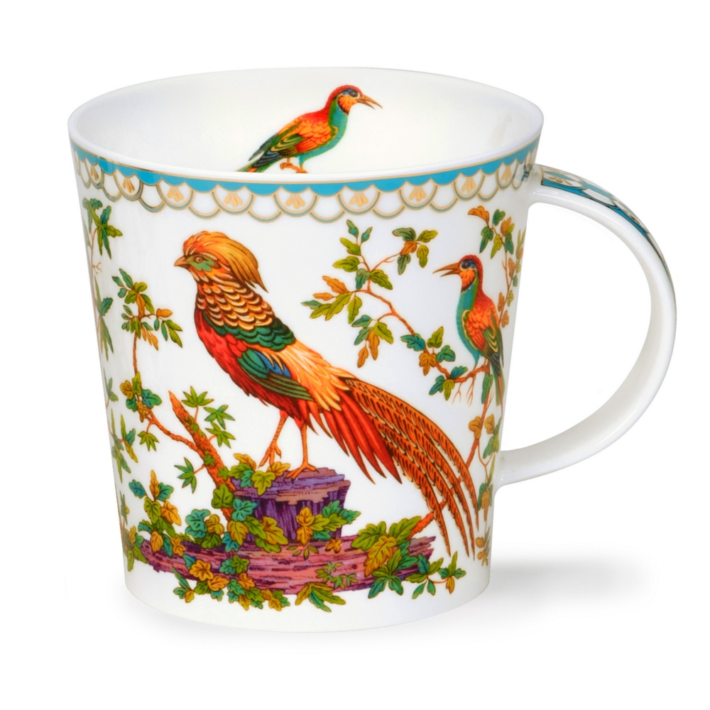 Dunoon Cairngorm Natoru Blue Becher 4.8 dl mit orientalischem Vogelmotiv und 22 Carat Goldveredelung von David Broadhurst