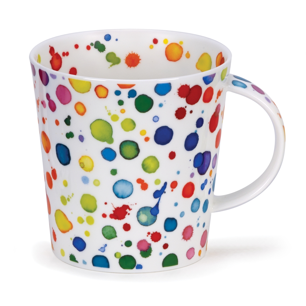 Dunoon Cairngorm Splat Becher 4.8 dl mit buntem Wasserfarb-Tropfendekor von Caroline Bessey