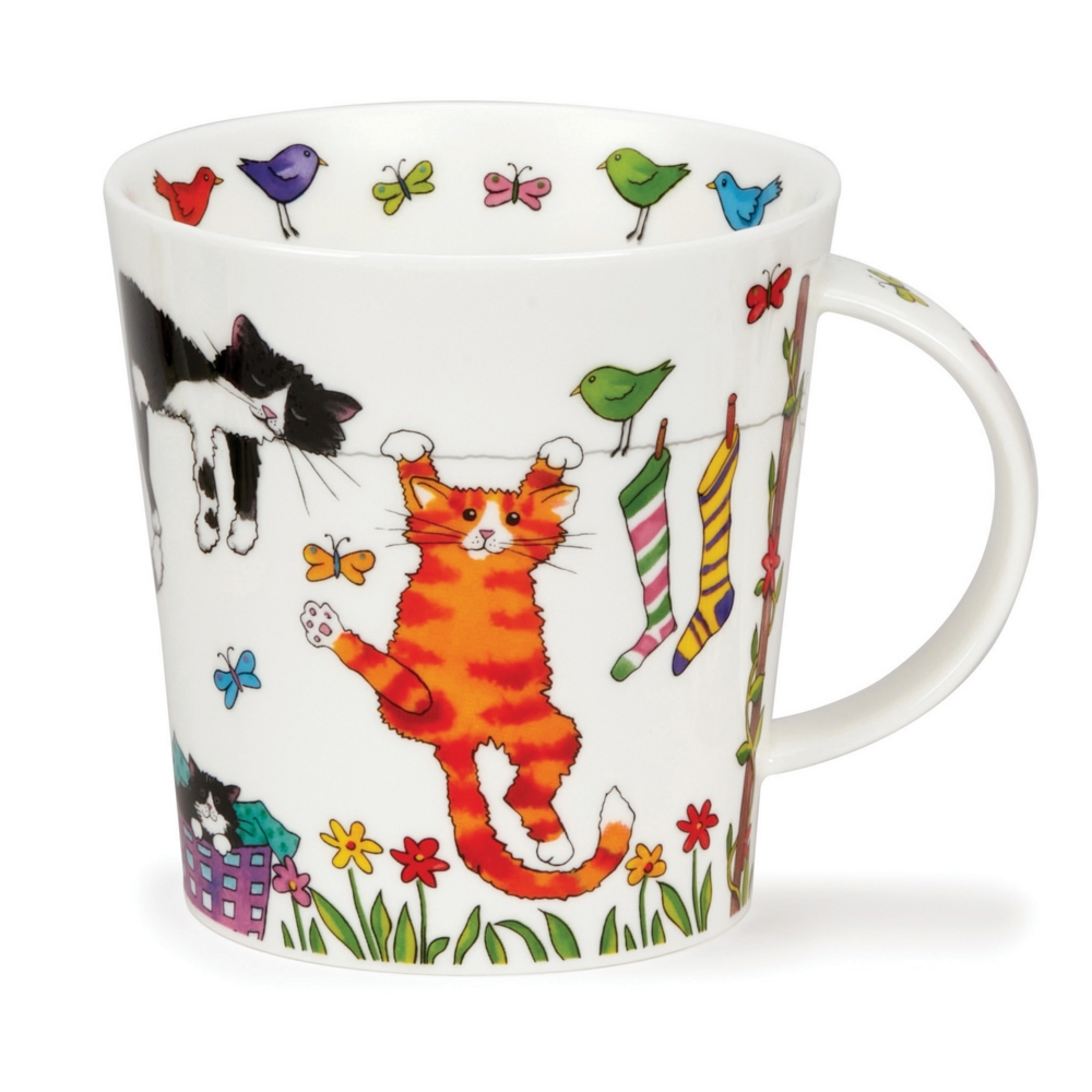 Dunoon Cairngorm Hanging Out Cats Becher 4.8 dl mit humorvollem Katzenmotiv von Kate Mawdsley