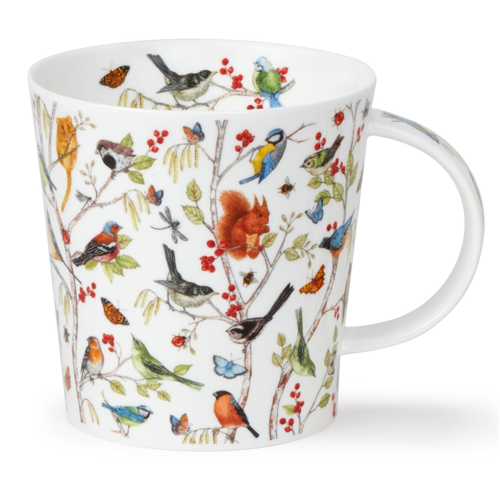 Dunoon Benmore Secret Wood Fine Bone China Porzellan XXL Becher 7.5 dl mit detailreichem Waldmotiv von Jane Fern
