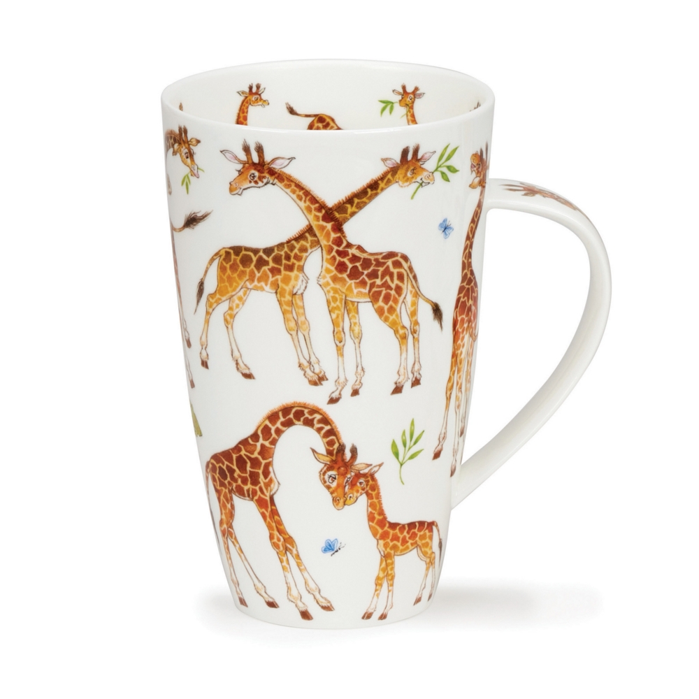 Dunoon Henley Rubbernecks Becher 6 dl aus Fine Bone China Porzellan mit langhalsigen Tieren von Cherry Denman