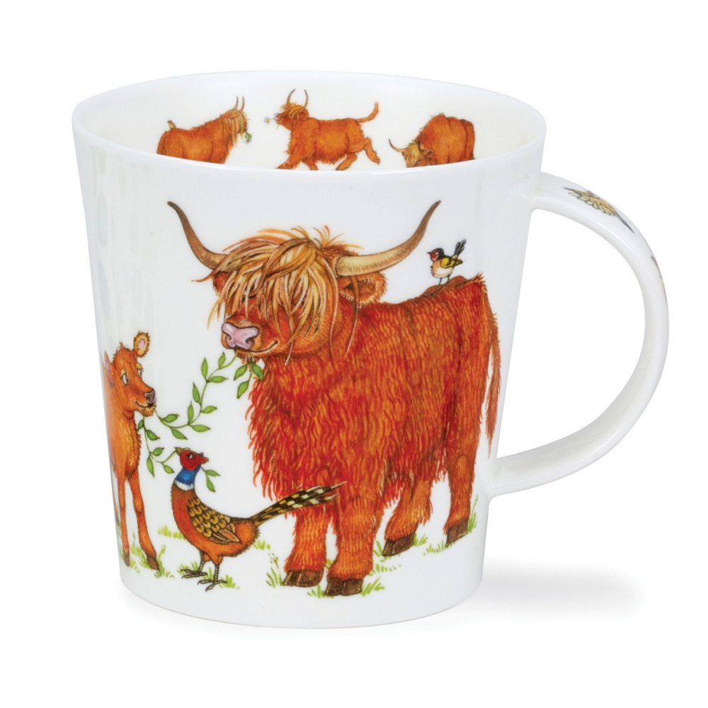 Dunoon Cairngorm Hairy Highlanders Becher 4.8 dl mit humorvollem Highland-Cow-Motiv von Cherry Denman