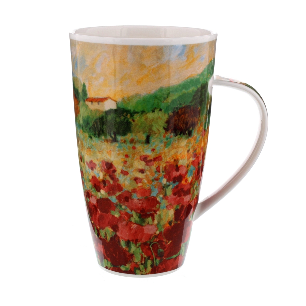 Dunoon Henley Becher Paysage Poppy aus Fine Bone China Porzellan mit Blumenmotiv 6dl