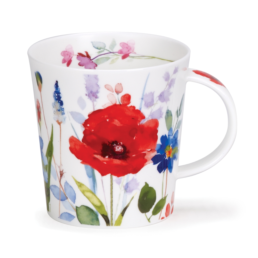 Dunoon Lomond Wild Garden Poppy Becher aus Fine Bone China Porzellan3.2 dl