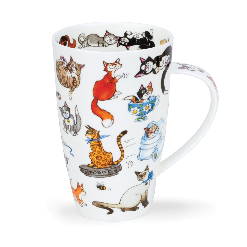 Dunoon Henley Becher Catastrophe aus Fine Bone China Porzellan mit Katzenmotiv 6dl