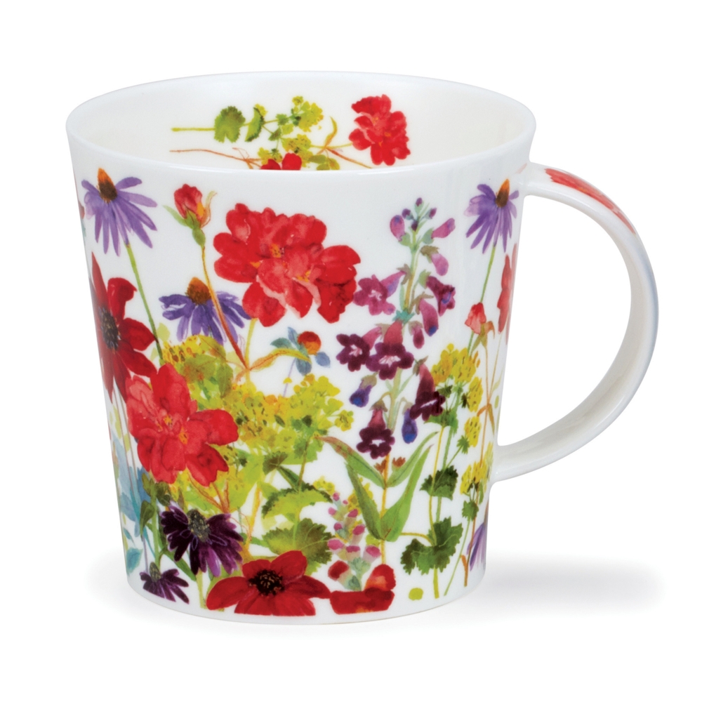 Dunoon Cairngorm Cottage Border Red Becher 4.8 dl mit rotem Cottage-Gartenmotiv von Claire Winteringham