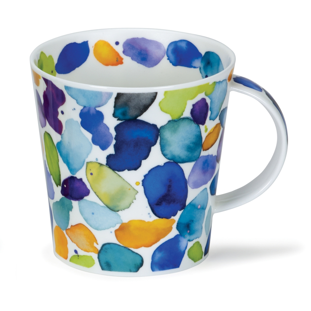Dunoon Cairngorm Blobs Blue Becher 4.8 dl mit blauem Aquarell-Dekor von Caroline Bessey