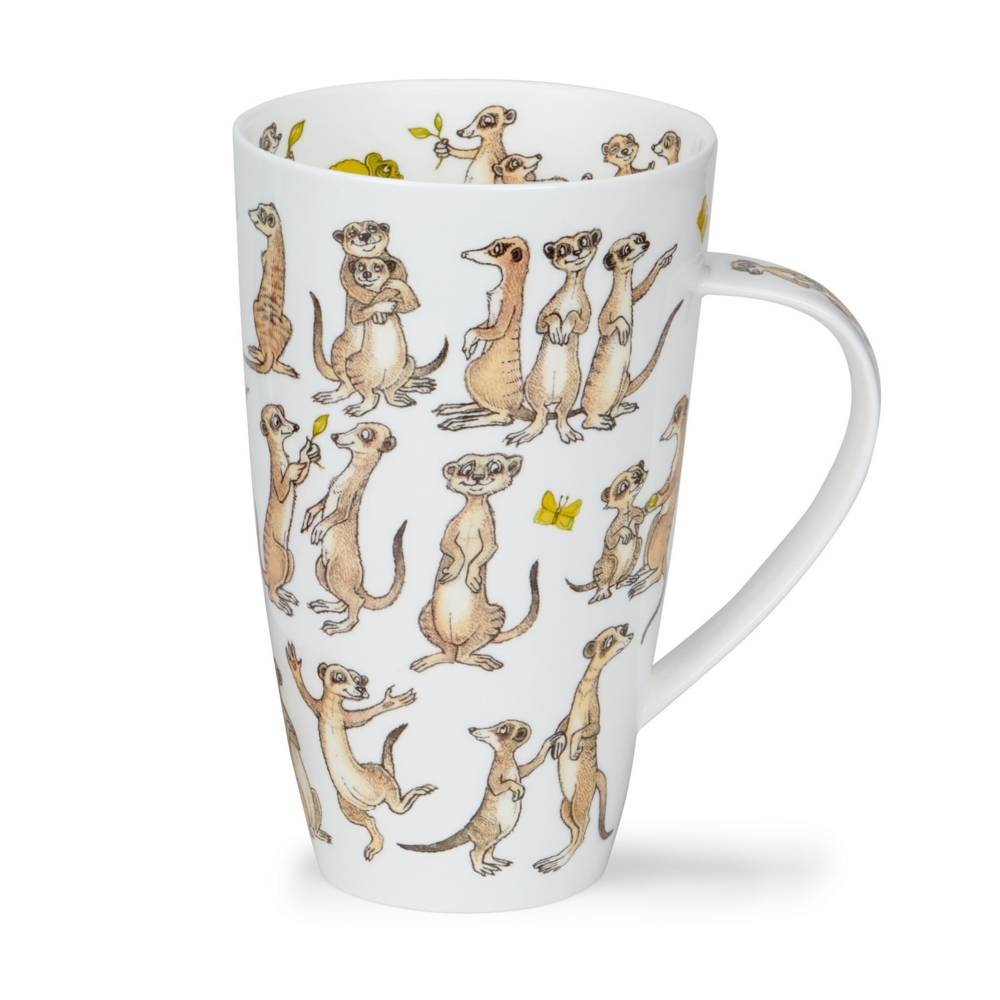 Dunoon Henley Meerkat Mob Becher 6 dl aus Fine Bone China Porzellan mit fröhlichem Erdmännchenmotiv