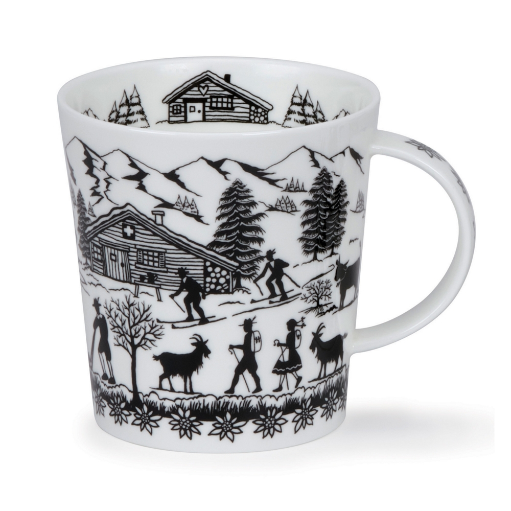 Dunoon Lomond Alpine Winter Fine Bone China Becher 3.2 dl mit winterlichem Alpenmotiv