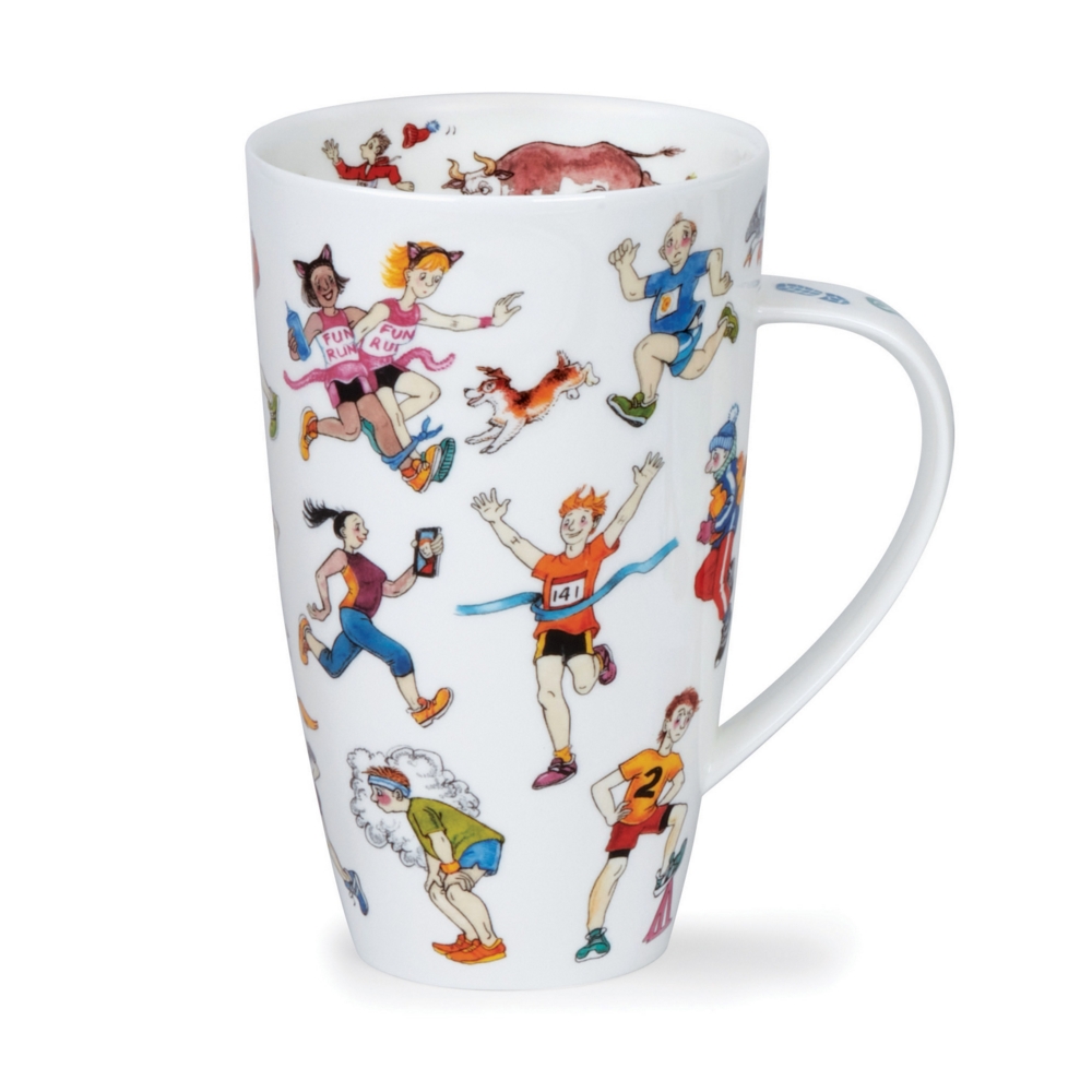Dunoon Henley Jog On Becher 6 dl aus Fine Bone China Porzellan mit Laufmotiv von Cherry Denman