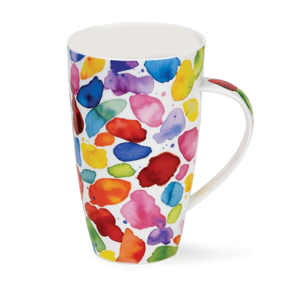 Dunoon Henley Becher Blobs Red aus Fine Bone China Porzellan mit Punktemotiv 6dl