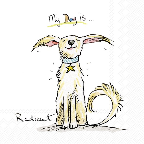 IHR Cocktailservietten Emotion Dogs 25x25 cm – 3-lagige Tissue Servietten mit Hundemotiv