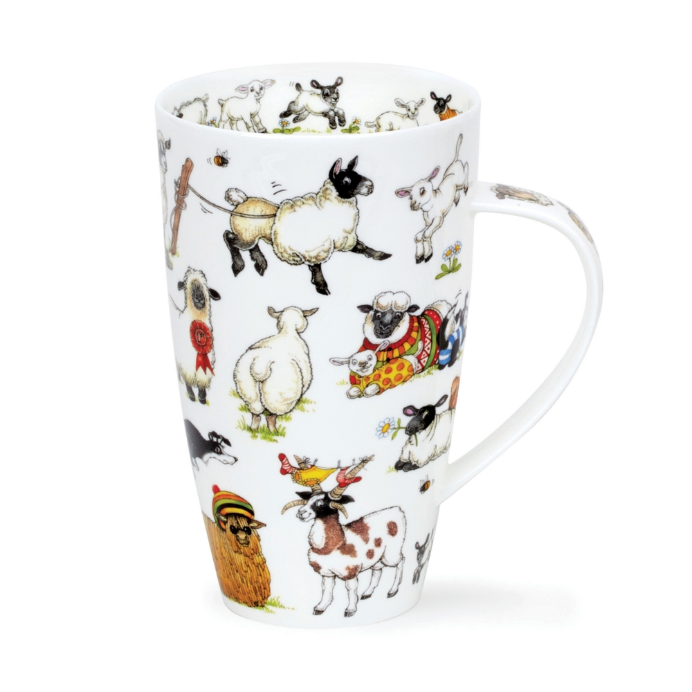 Dunoon Henley Woolly Jumpers Becher 6 dl aus Fine Bone China Porzellan mit charmantem Schafmotiv von Cherry Denman