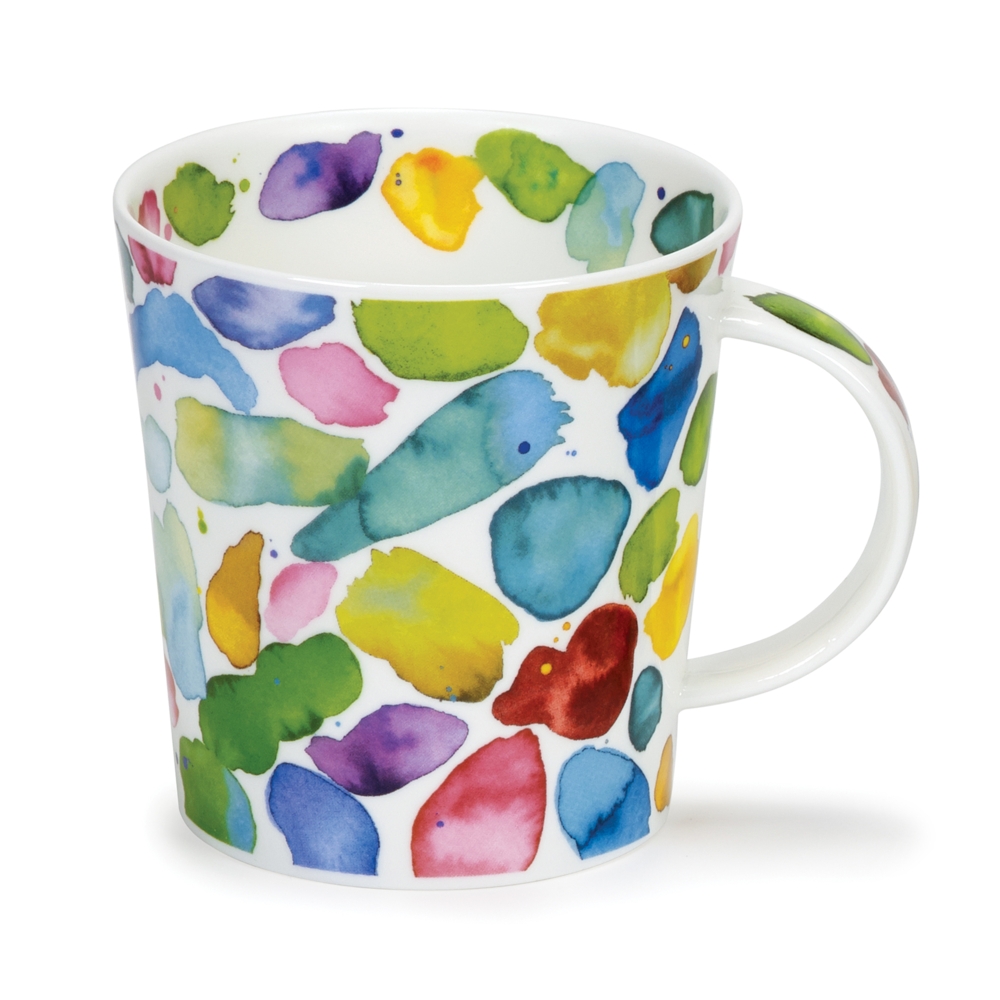 Dunoon Lomond Blobs Green Fine Bone China Becher 3.2 dl mit grünem Pinselstrich-Motiv