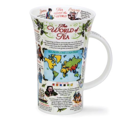 Dunoon Glencoe The World of Tea Fine Bone China Porzellan Becher 5 dl mit Teemotiv von Caroline Dadd