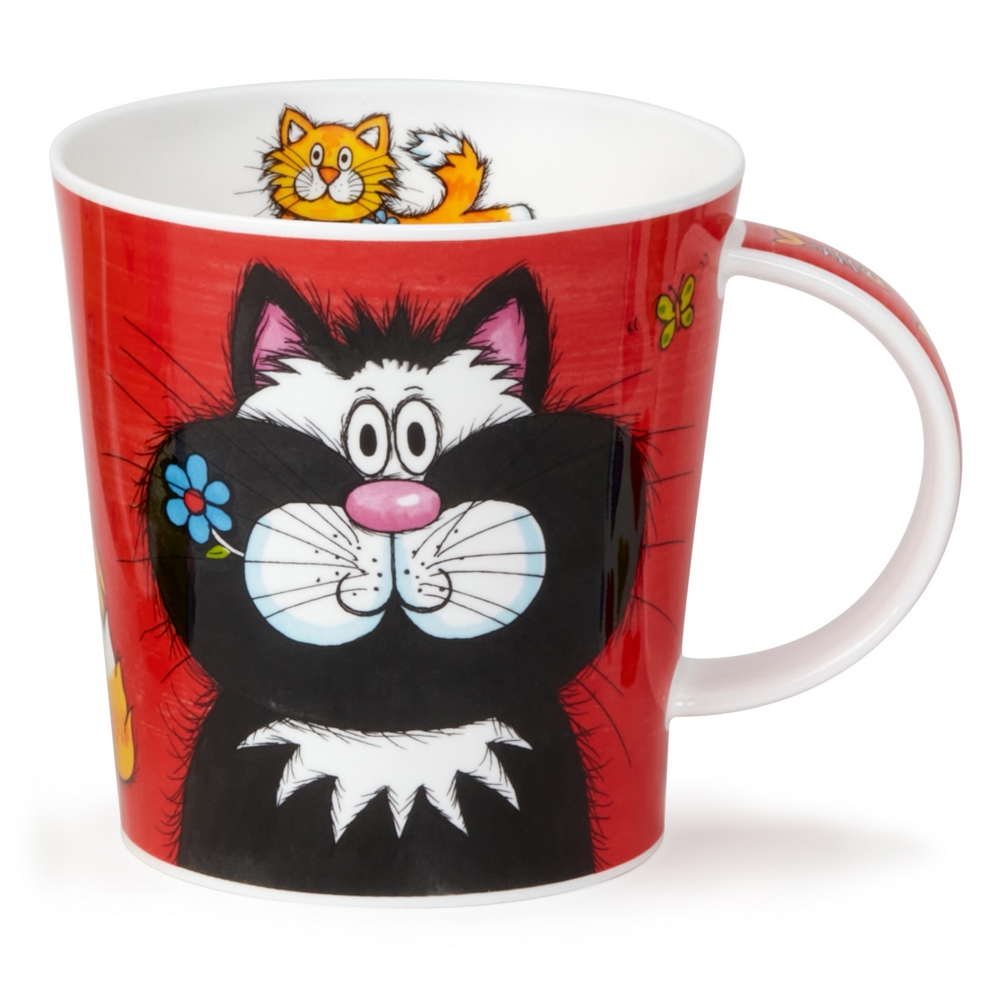 Dunoon Benmore Big Cats Fine Bone China Porzellan XXL Becher 7.5 dl mit farbenfrohem Katzenmotiv von Jane Brookshaw