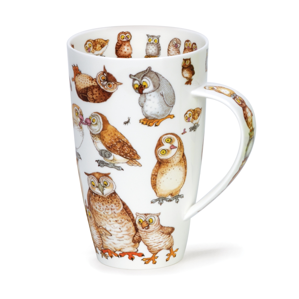 Dunoon Henley Twitters Becher 6 dl aus Fine Bone China Porzellan mit heiterem Eulenmotiv