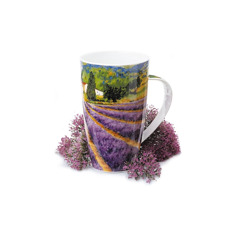 Dunoon Henley Becher Paysage Lavender aus Fine Bone China Porzellan mit Blumenmotiv 6dl