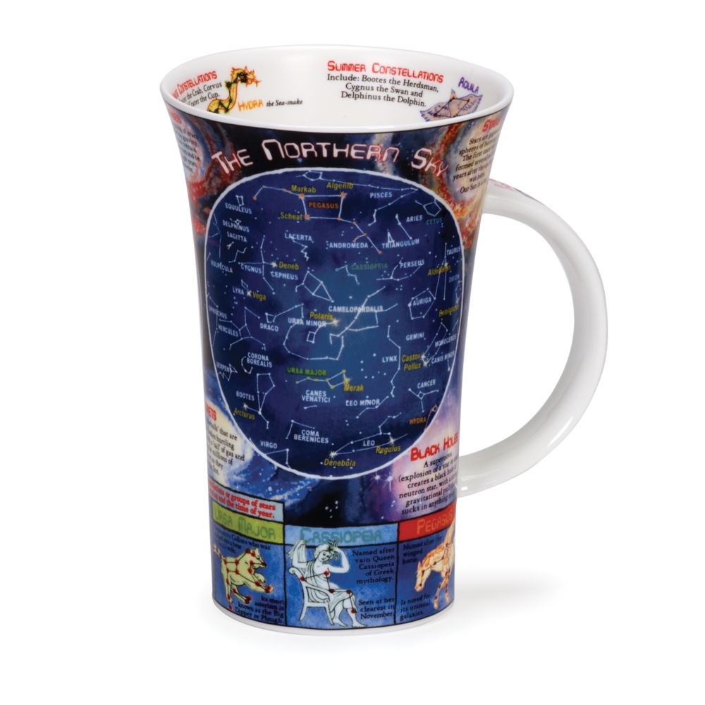 Dunoon Glencoe Night Sky Fine Bone China Porzellan Becher 5 dl mit Nachthimmelmotiv von Caroline Dadd