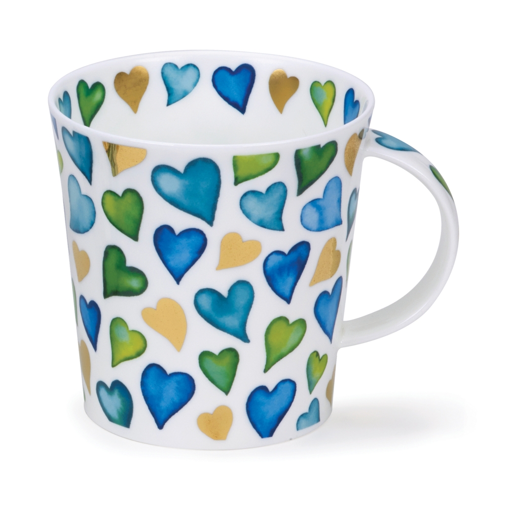 Dunoon Lomond Lovehearts Blue Becher aus Fine Bone China 3.2 dl