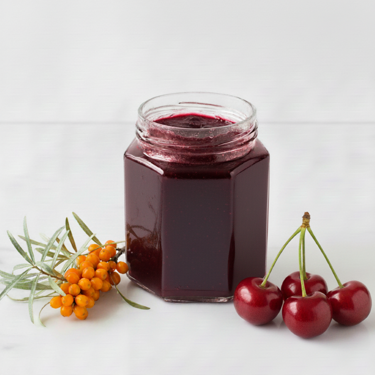 Fruchtaufstrich\n Sanddorn-Sauerkirsch 