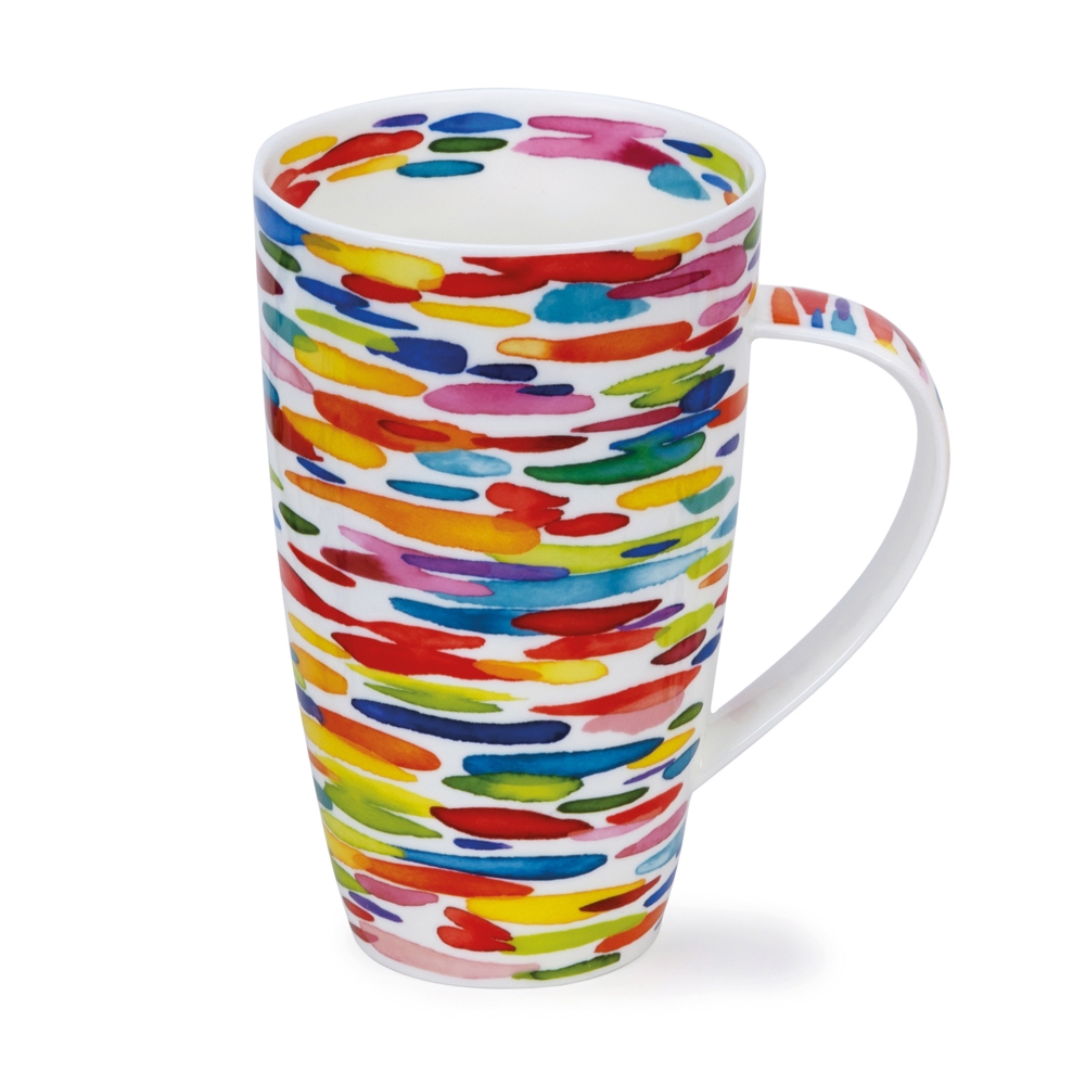 Dunoon Henley Slapdash Becher 6 dl aus Fine Bone China Porzellan mit bunten Streifen