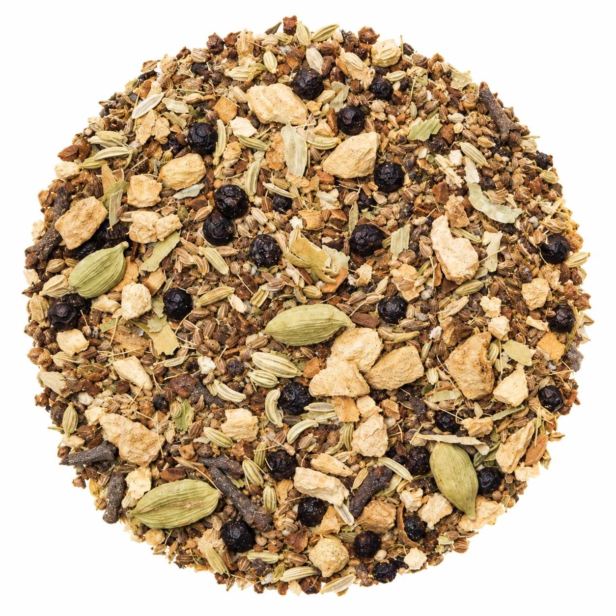 Gewürzmischung Masala Chai pur mit verschiedenen Gewürzen, Ingwer und Kardamom