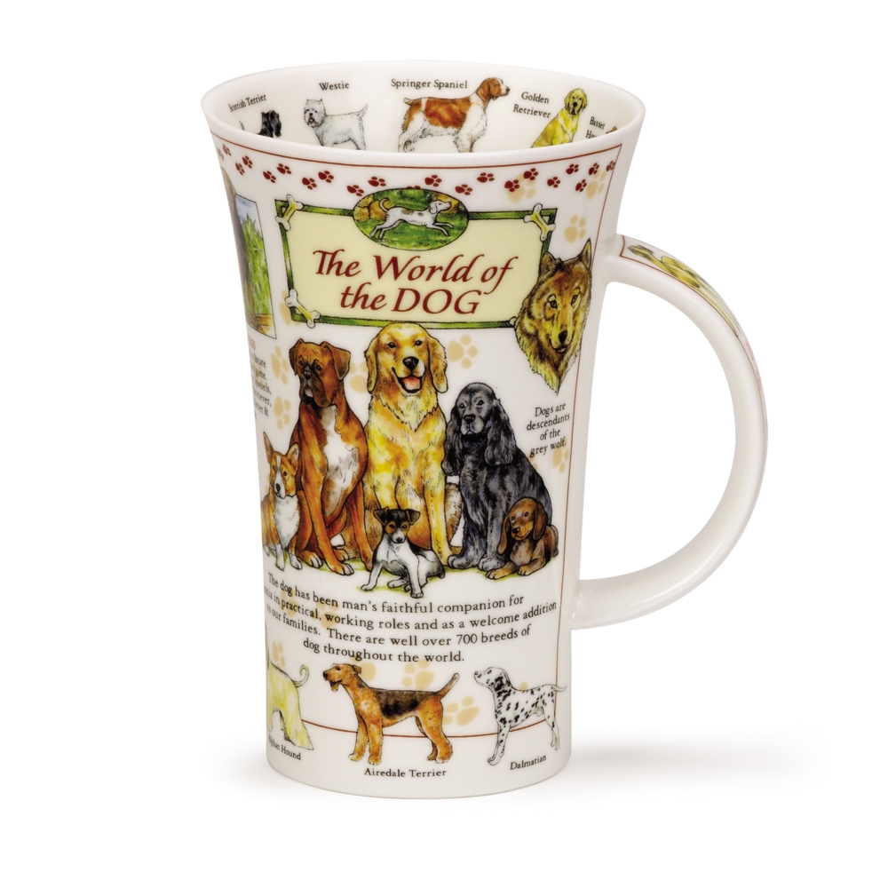 Dunoon Glencoe World of Dog Fine Bone China Porzellan Becher 5 dl mit Hundemotiv und Hunderassen von Caroline Dadd