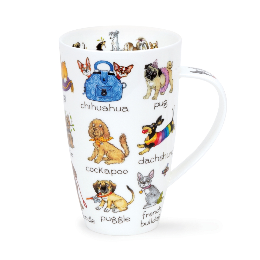 Dunoon Henley Superdogs Becher 6 dl aus Fine Bone China Porzellan mit Hundemotiv von Cherry Denman