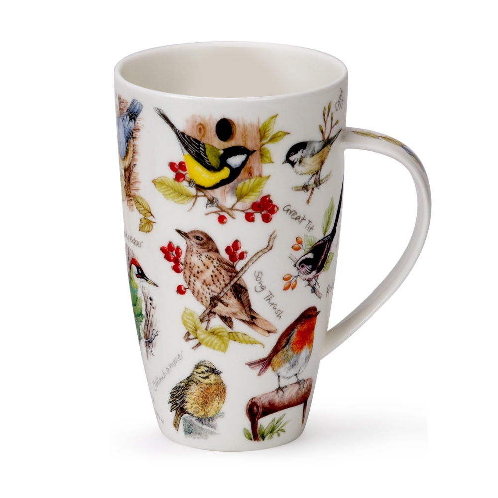 Dunoon Henley Becher mit Vögeln Birdlife aus Fine Bone China Porzellan 6dl
