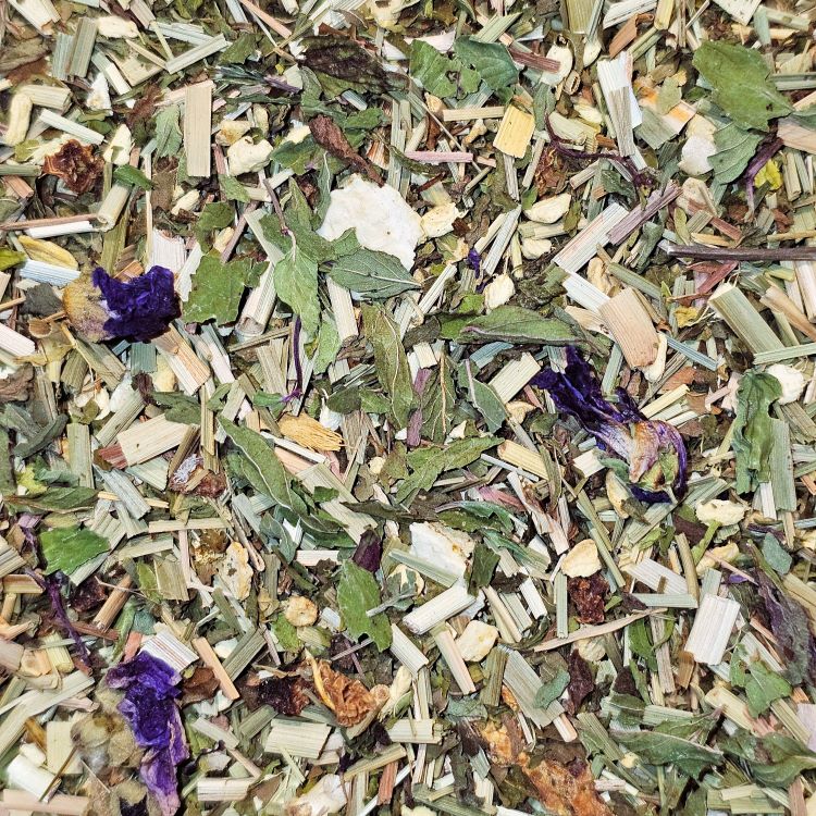 Lemon-Ginger Bio Kräutertee – zitronig-würzige Kräutermischung mit Lemongras, Ingwer, Minze, Zitrusschalen und Malvenblüten
