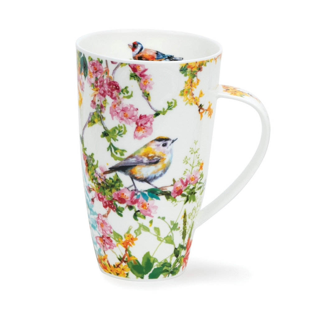 Dunoon Henley Morning Song Goldcrest Becher 6 dl aus Fine Bone China Porzellan mit Wintergoldhähnchen-Motiv von Harrison Ripley