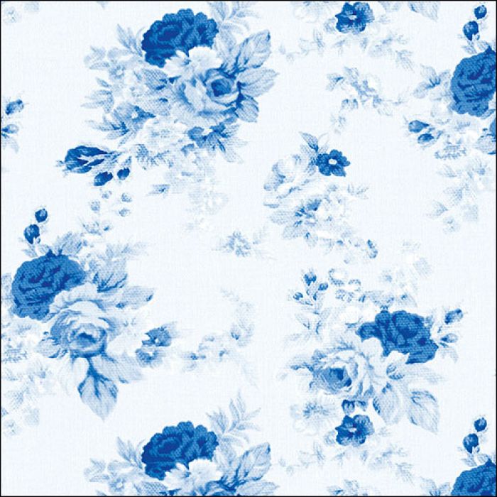 Serviette Rosen, blau