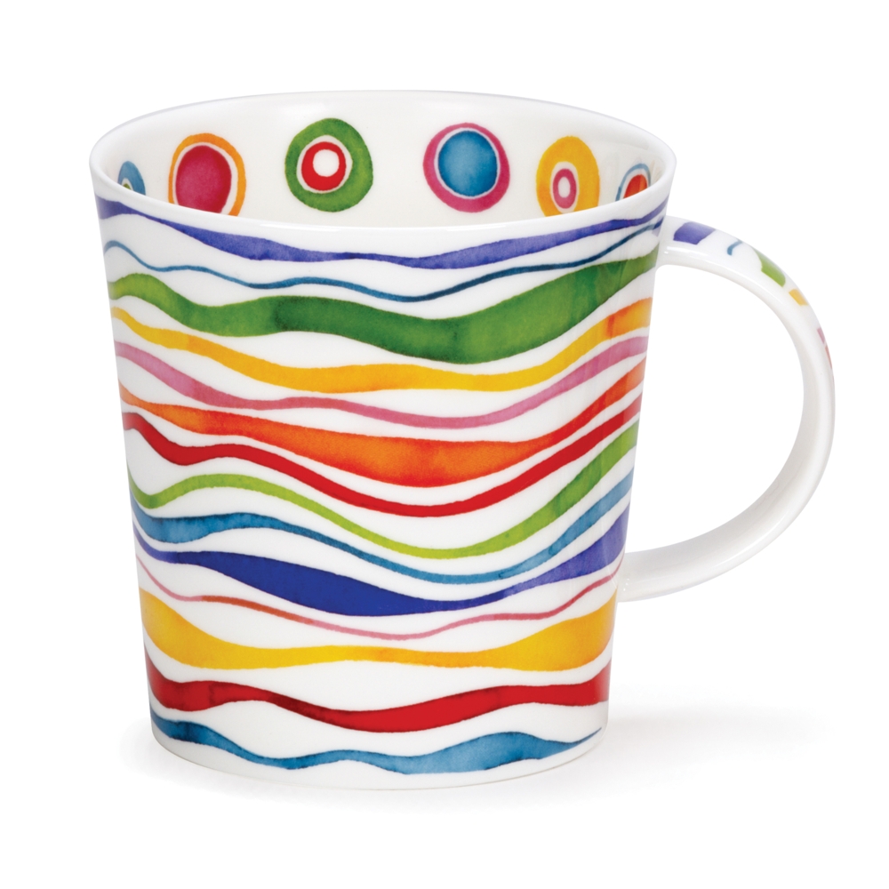 Dunoon Cairngorm Ripple Becher 4.8 dl mit farbigem Wellen- und Kreisdekor von Caroline Bessey