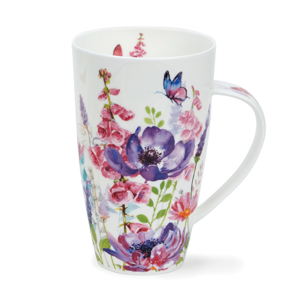 Dunoon Henley Fine Bone China Porzellan Becher 6 dl mit Meadow Breeze Purple Motiv von Caroline Dadd