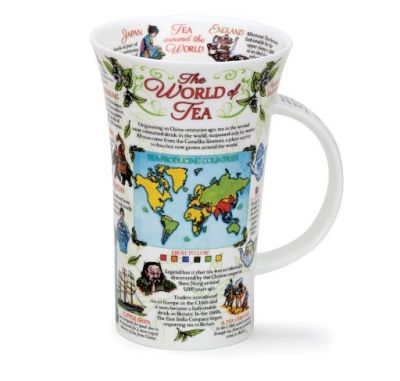Dunoon Glencoe The World of Tea Fine Bone China Porzellan Becher 5 dl mit Teemotiv von Caroline Dadd